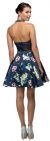 Lace Halter Top Floral Print Skirt Short Homecoming Dress back